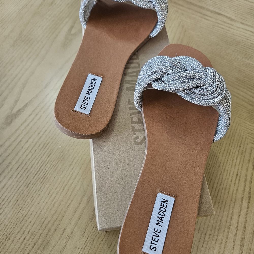 Steve Madden Silver Rhinestone Sandals - Picture 4 of 4